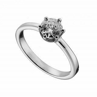 Δαχτυλίδι ατσάλινο μονόπετρο με πέτρα ζιργκόν