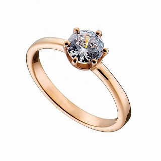 Δαχτυλίδι ατσάλινο μονόπετρο με πέτρα ζιργκόν