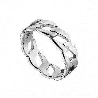 Δαχτυλίδι ατσάλι σε ασημί αλυσίδα