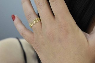 Oxzen δαχτυλίδι ασημένιο με καρδούλες free size