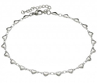 Aλυσίδα ποδιού ατσάλινη με καρδούλες
