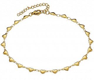 Aλυσίδα ποδιού ατσάλινη με καρδούλες