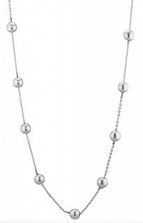 Κολιέ ατσάλινο μακρύ με πέρλες