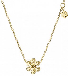 Κολιέ ατσάλινο χιονονιφάδα με πέτρες ζιργκόν