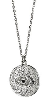 Κολιέ ατσάλινο ματάκι με κρύσταλλα CZ