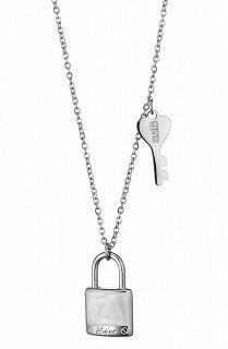 Κολιέ ατσάλι κλειδαριά με φίλντισι