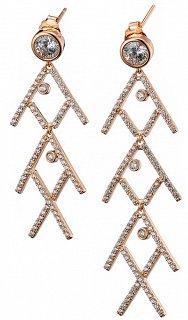 Oxzen σκουλαρίκια κρεμαστά ασημένια μακρύ σχήμα Χ γεμάτο ζιργκόν