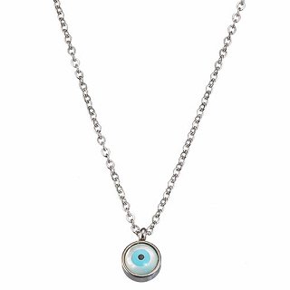 Κολιέ ατσάλινο με ματάκι φίλντισι