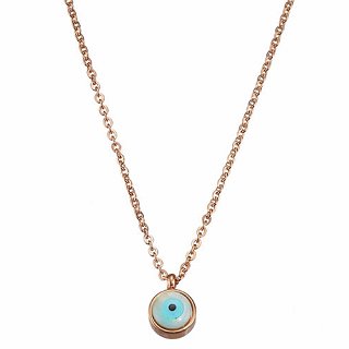 Κολιέ ατσάλινο με ματάκι φίλντισι