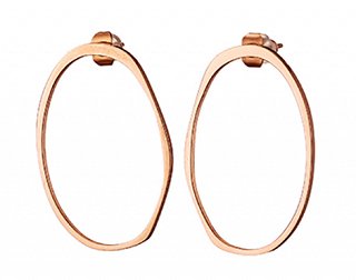 Σκουλαρίκια κρεμαστά ατσάλινα οβάλ