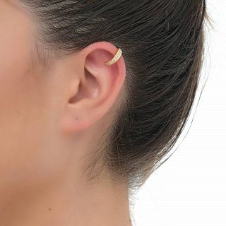 Oxzen σκουλαρίκι ασημένιο ear cuff με πέτρες ζιργκόν