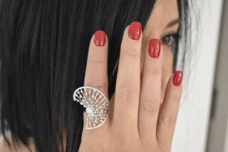 Oxzen δαχτυλίδι ασημένιο με πέτρες ζιργκόν σε ιδιαίτερο σχέδιο