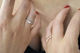 Oxzen δαχτυλίδι ασημένιο φίδι με ζιργκόν free size