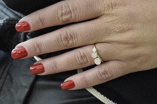 Oxzen δαχτυλίδι ασημένιο με κρεμαστά ζιργκόν free size