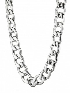 Oxzen Cuban Link αλυσίδα λαιμού unisex ατσάλινη με πλάτος 1,5cm