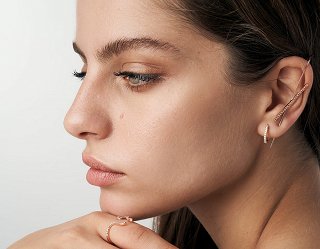 Oxzen σκουλαρίκια κρικάκια μικρά ασημένια με πέτρες ζιργκόν