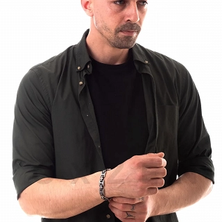 Βραχιόλι ατσάλι ανδρικό με σταυρούς