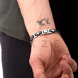 Βραχιόλι ατσάλι ανδρικό με σταυρούς