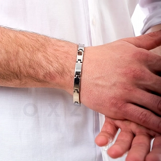 Βραχιόλι ανδρικό ατσάλινο ασημί