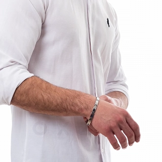 Βραχιόλι ανδρικό ατσάλινο ασημί