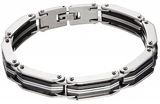 Χειροπέδα ατσάλινη σε ασημί με μαύρο