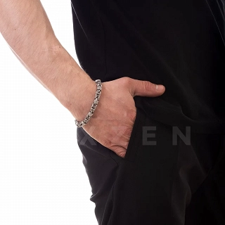 Βραχιόλι ανδρικό από ανοξείδωτο ατσάλι σε ασημί