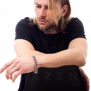 Χειροπέδα ανδρική ατσάλι σε ασημί