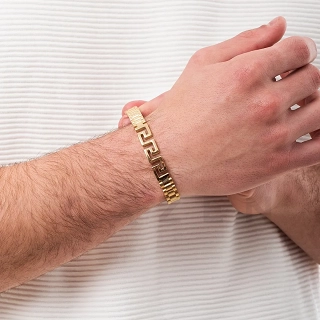 Βραχιόλι ανδρικό από ανοξείδωτο ατσάλι με μαίανδρο