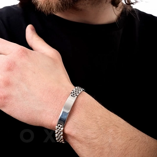 Βραχιόλι ανδρικό από ανοξείδωτο ατσάλι ταυτότητα