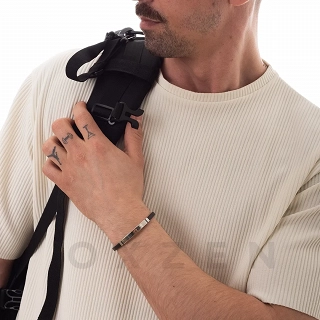 Βραχιόλι ατσάλινο δέρμα PU με πλακέτα