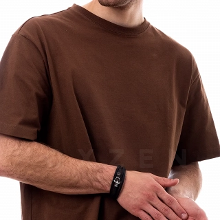 Βραχιόλι ανδρικό ατσάλινο με δέρμα τετραπλό με άγκυρα