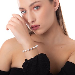 Βραχιόλι ατσάλινο με πέρλες