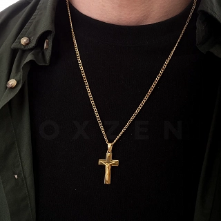 Σταυρός ατσάλι ανδρικός με αλυσίδα
