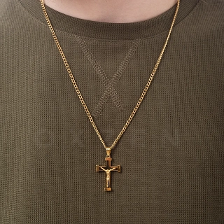 Σταυρός με αλυσίδα ατσάλι ανδρικός