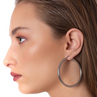 Σκουλαρίκια κρίκοι ατσάλινοι 6cm