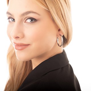 Σκουλαρίκια κρίκοι ατσάλινοι τριπλοί