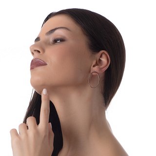 Σκουλαρίκια κρεμαστά ατσάλινα οβάλ