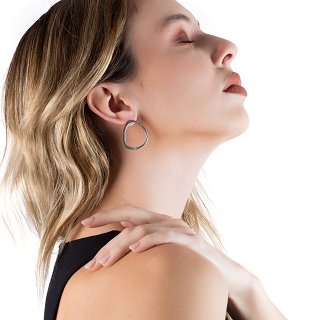 Σκουλαρίκια κρεμαστά ατσάλινα κύκλος