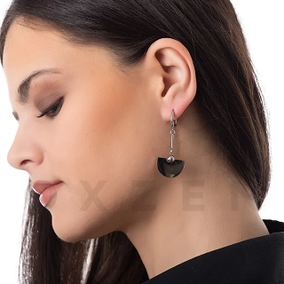 Σκουλαρίκια κρεμαστά από ανοξείδωτο ατσάλι, μακριά λουστρέ