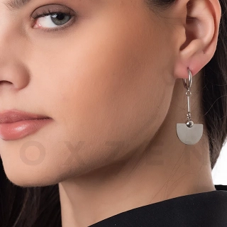 Σκουλαρίκια κρεμαστά από ανοξείδωτο ατσάλι, μακριά λουστρέ