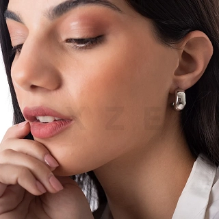 Σκουλαρίκια κρίκοι από ανοξείδωτο ατσάλι, γυαλιστεροί ακανόνιστοι