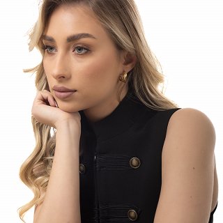 Oxzen ατσάνικο σκουλαρίκι κρίκος