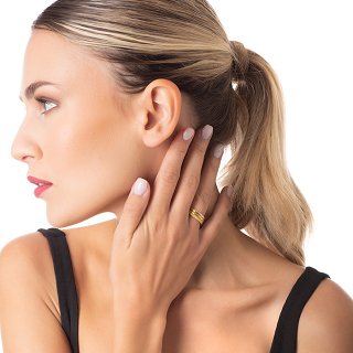 Δαχτυλίδι ατσάλινο τριπλό διαμανταρισμένο