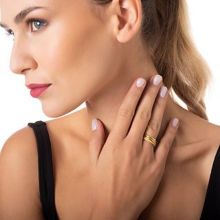 Δαχτυλίδι ατσάλινο τριπλό διαμανταρισμένο