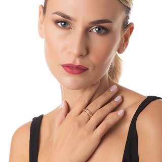 Δαχτυλίδι ατσάλινο τριπλό διαμανταρισμένο