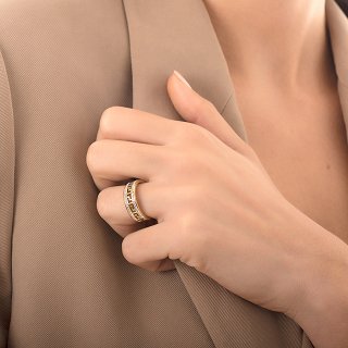 Δαχτυλίδι από ανοξείδωτο ατσάλι, βέρα με μαίανδρο και κρύσταλλα CZ