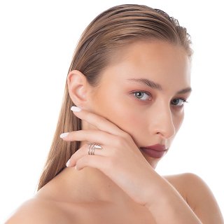 Δαχτυλίδι από ανοξείδωτο ατσάλι διπλό φτερό