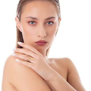 Δαχτυλίδι από ανοξείδωτο ατσάλι διπλό φτερό