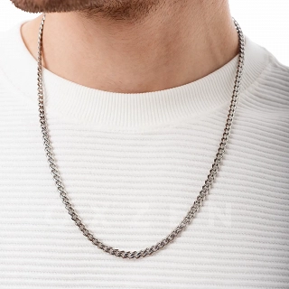Oxzen Cuban Link αλυσίδα λαιμού unisex ατσάλινη με πλάτος 0,4cm