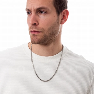 Oxzen Cuban Link αλυσίδα λαιμού unisex ατσάλινη με πλάτος 0,4cm